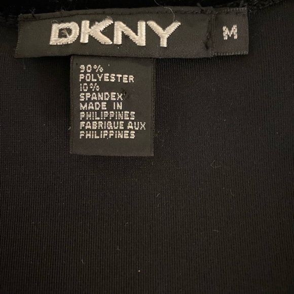 Vintage DKNY Black Long Sleeve velvet Dress - Picture 4 of 6
